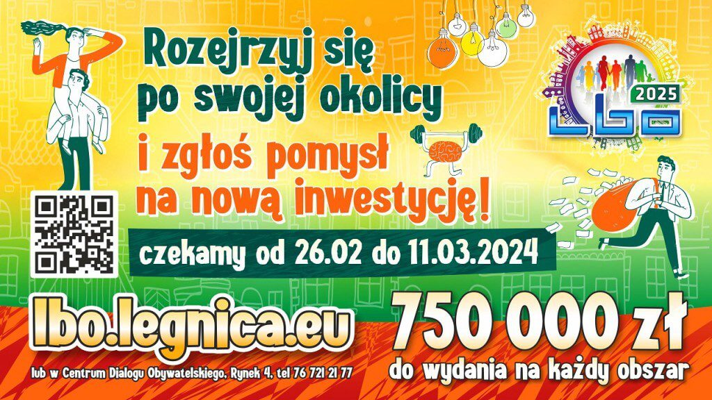 Legnicki Budżet Obywatelski 2025. Już 26 lutego rusza nabór wniosków Legnicki Budżet Obywatelski 2025. Już 26 lutego rusza nabór wniosków