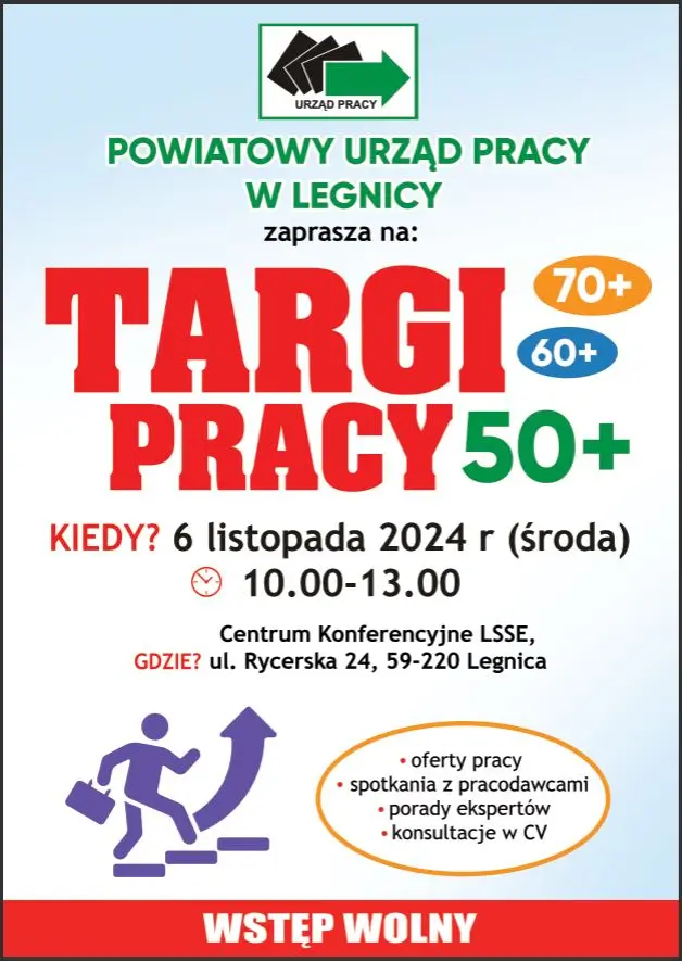 W Legnicy odbędą się TARGI PRACY 50 plus W Legnicy odbędą się TARGI PRACY 50 plus